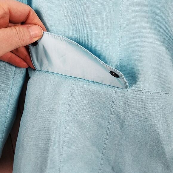 Tahari Linen Rayon Blazer Jacket Blue Size 6P - Picture 10 of 11